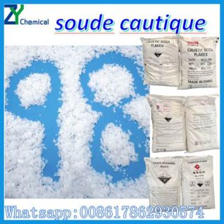 Fabricant de soude caustique paillette stock