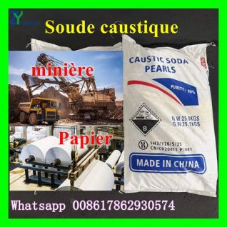 Soude caustique granulés exploitation minière Papier Savon Traitement de l'eau